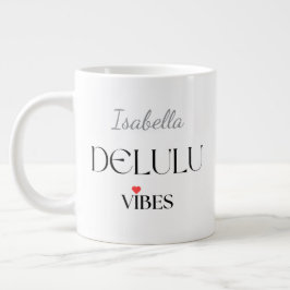Caneca De Café Grande Vibrações Delulu, Presente de Citação Estética Eng