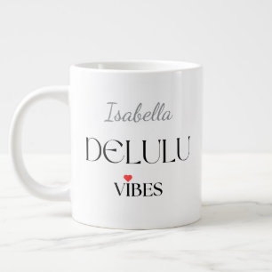 Caneca De Café Grande Vibrações Delulu, Presente de Citação Estética Eng