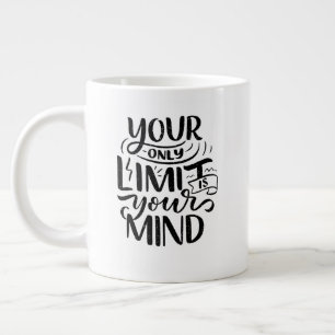 Caneca De Café Grande Vibrações Positivas - Seu Único Limite é Sua Mente