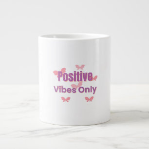 Caneca De Café Grande Vibrações Positivas Somente Citação Motivaciona