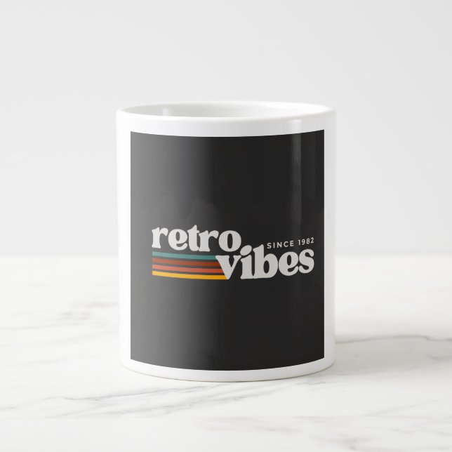 Caneca De Café Grande vibrações retrô (Frente)
