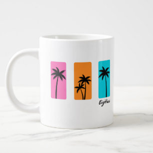 Caneca De Café Grande Vibrações Vintage de Palmeira de Verão dos Anos 80