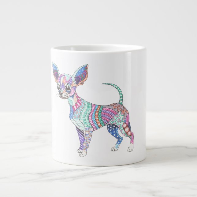 Caneca De Café Grande Vibrant Chihuahua Giant Mug (Frente)