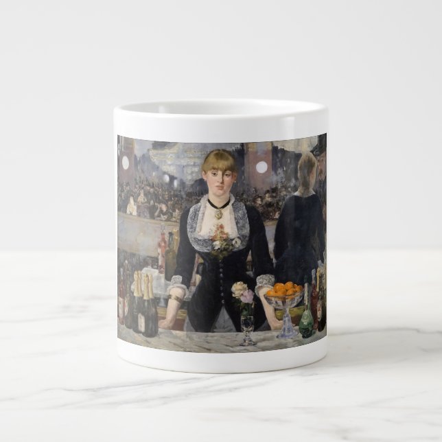 Caneca De Café Grande Victorian Bar Girl at Folies Bergere in France (Frente)