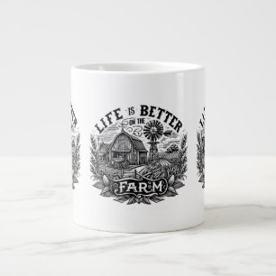 Caneca De Café Grande Vida de Agricultura Engraçada é Melhor no Amor da 