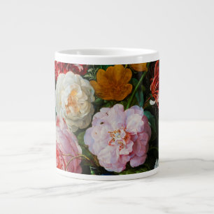 Caneca De Café Grande Vida Estática com Flores num Vaso de Vidro