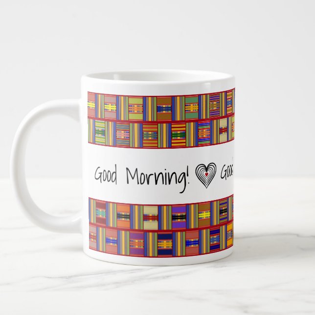 Caneca De Café Grande Vidro Cheery Colorent Kente (Esquerda)