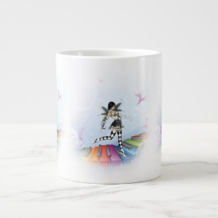 Caneca De Café Grande Vignette Musical Keyboard Faerie