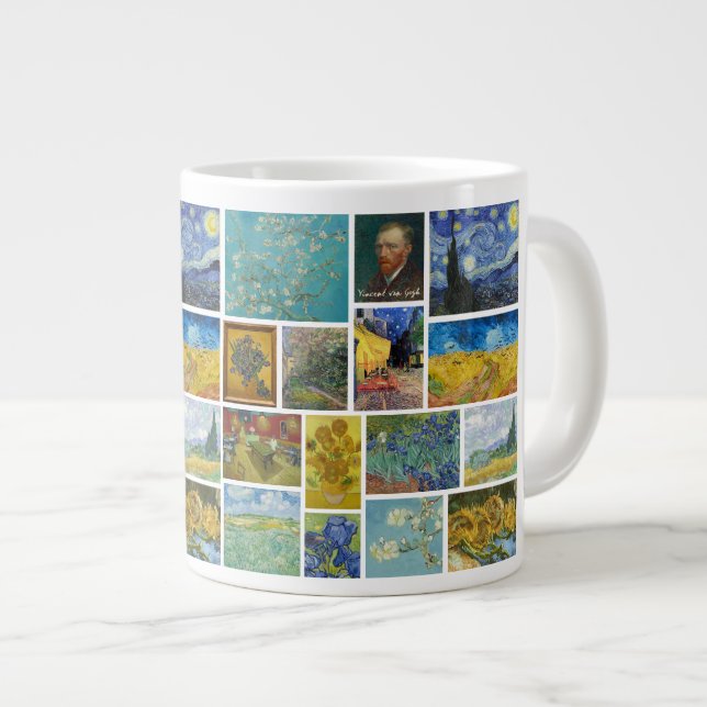 Caneca De Café Grande Vincent Van Gogh Art Gallery Collage (Frente Esquerda)