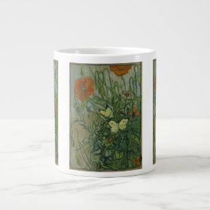 Caneca De Café Grande Vincent van Gogh - Borboletas e Papoulas