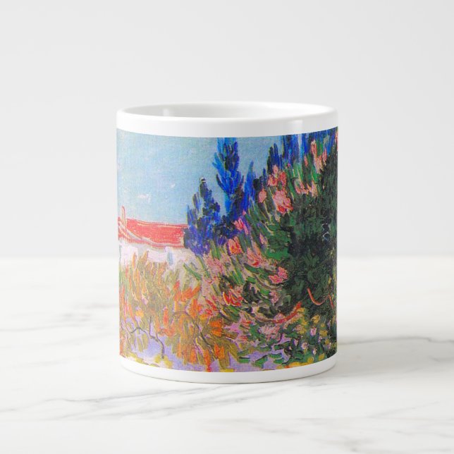 Caneca De Café Grande Vincent Van Gogh Flor Garden (Frente)