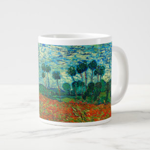 Caneca De Café Grande Vincent Van Gogh Poppy Field Floral Vintage Art