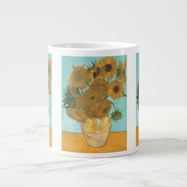 Caneca De Café Grande Vincent van Gogh - Vase com Doze Girassóis (Frente)
