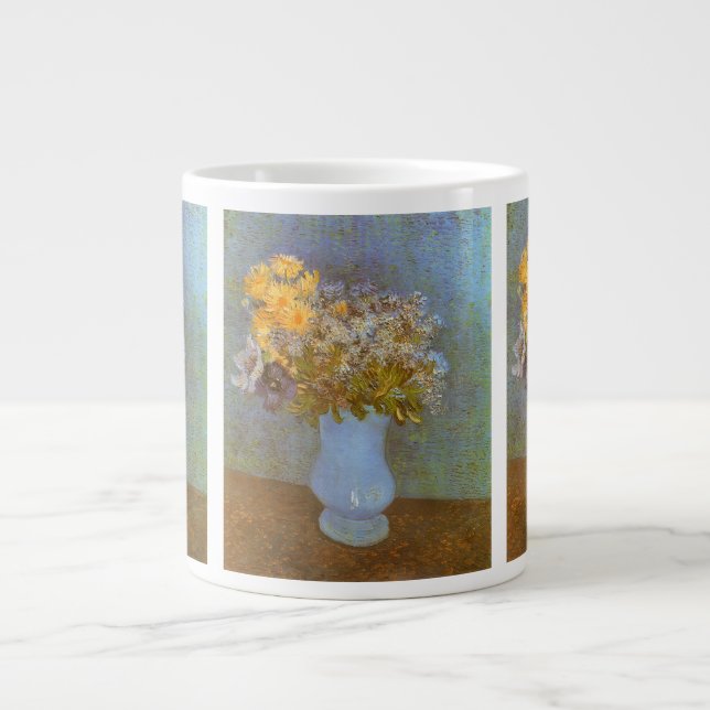 Caneca De Café Grande Vincent van Gogh Vase of Lilacs, Daisies, Anemones (Frente)
