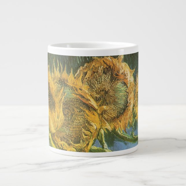Caneca De Café Grande Vincent van Gogh - Vida Estática: Quatro Girassóis (Frente)