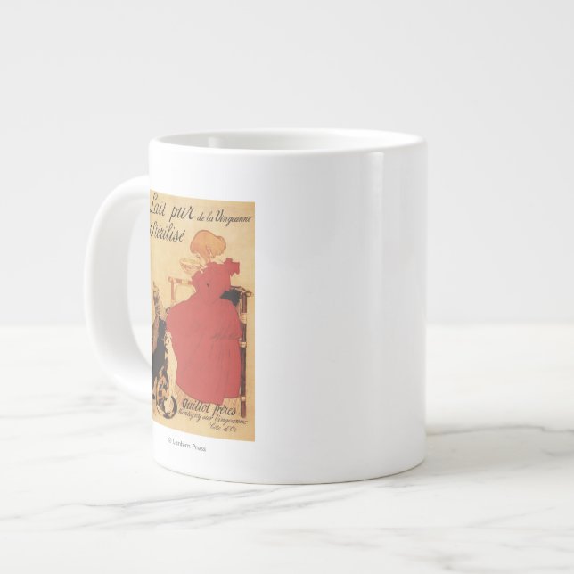 Caneca De Café Grande Vingeanne Milk Girl com gatos (Frente Esquerda)