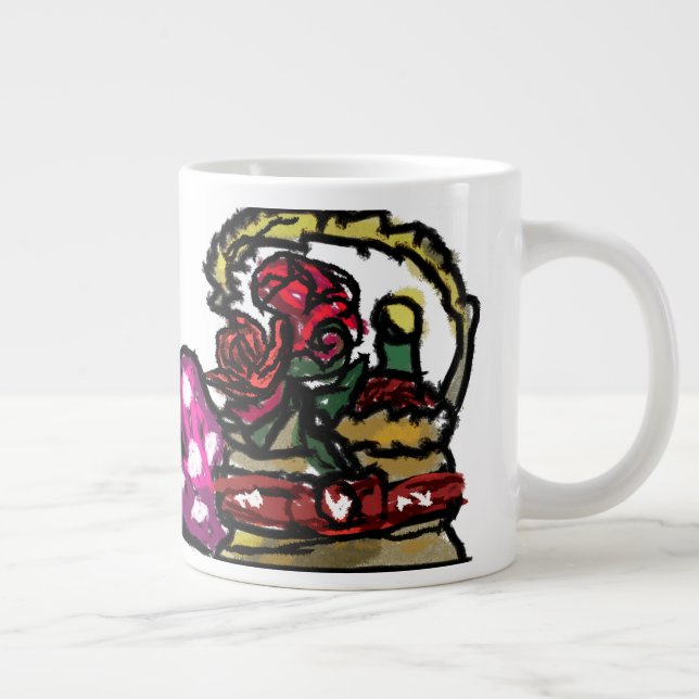 Caneca De Café Grande Vinho e namorados rosa (Direita)