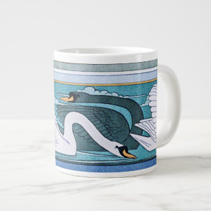 Caneca De Café Grande Vintage Art Nouveau Swans