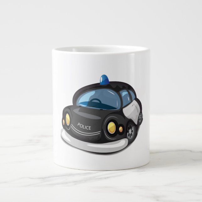 Caneca De Café Grande Vintage Cop Car (Frente)