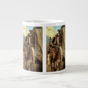 Caneca De Café Grande Vintage Cowboys, The Admirable Outlaw por NC Wyeth