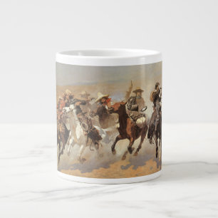 Caneca De Café Grande Vintage Cowboys, Um Traço Para A Madeira em Reming