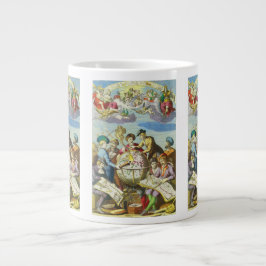 Caneca De Café Grande Vintage Explorers com Mapa do Globo Antigo, 1542