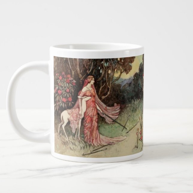 Caneca De Café Grande Vintage Fairytale Paintings Mug (Esquerda)