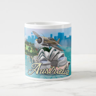Caneca De Café Grande Vintage Fly para o Poster de viagens da Austrália