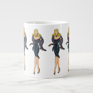 Caneca De Café Grande Vintage Glamor Girl Retro Blonup