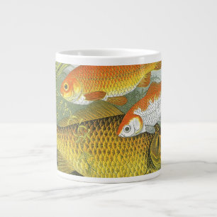 Caneca De Café Grande Vintage Goldfish Koi Fish, Marinho Aquático Vida M