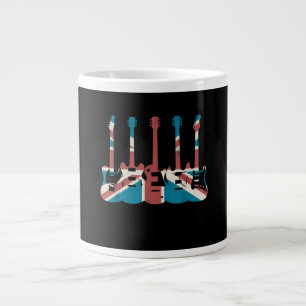 Caneca De Café Grande Vintage Guitar Excelente Grã-Bretanha Flag - Guit