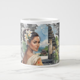 Caneca De Café Grande Vintage, Lovely Bali Women and Tropical Paradise