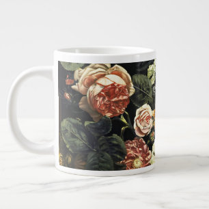 Caneca De Café Grande Vintage pintando "A Vida Estática com Flores"