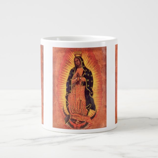 Caneca De Café Grande Vintage Religion Virgin Mary Nossa Senhora de Guad (Frente)