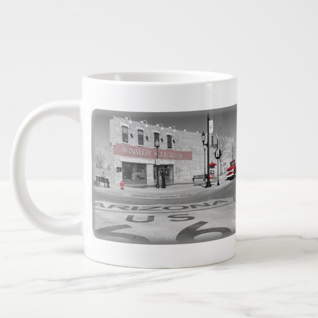 Caneca De Café Grande Vintage Route 66 Mãe Road Arizona Winslow (Esquerda)