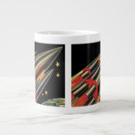 Caneca De Café Grande Vintage Science Fiction Roket Ship by Space Stars<br><div class="desc">Ilustração de safra futurista e imagem de ficção científica de planetas. Um clássico design de ficção científica em quadrinhos retrô,  do futuro,  com um viagem e um foguete de transporte viajando pelo espaço através das estrelas e da lua no caminho de volta à Terra.</div>