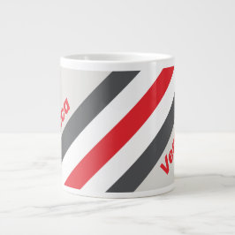 Caneca De Café Grande Vintage Split Wingtip Stripes with Name