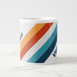 Caneca De Café Grande Vintage Thistle Stripes with Name