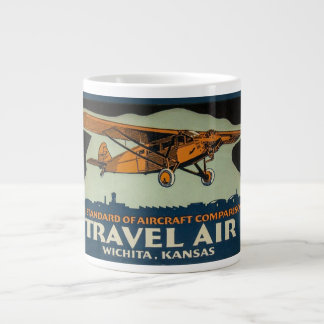 Caneca De Café Grande Vintage Travel Air Plane, Wichita the Air Capital