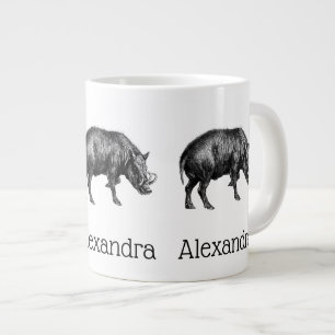 Caneca De Café Grande Vintage Wild Boar Drake BW