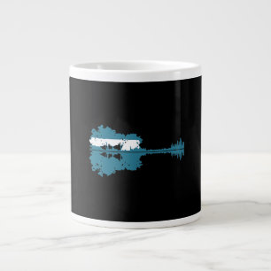 Caneca De Café Grande Violão Guitar Lake Shadow Love Guitar Musical