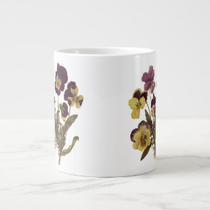 Caneca De Café Grande Violeta Pensativa Antiga em Flor, Flores do Jardim