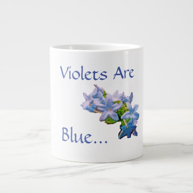 Caneca De Café Grande Violetas São Azuis. (Frente)