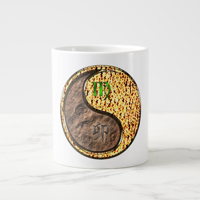 Caneca De Café Grande Virgem & Coelho de Fogo (Frente)
