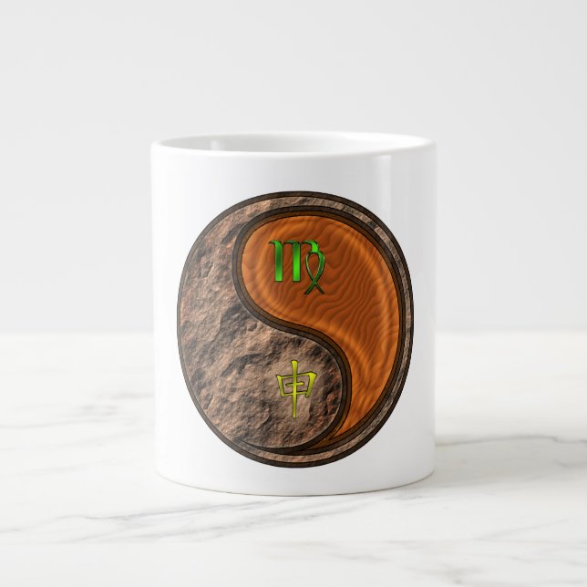 Caneca De Café Grande Virgem & Macaco de Madeira (Frente)