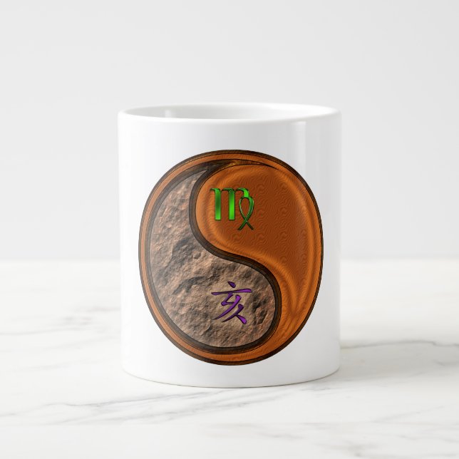 Caneca De Café Grande Virgem & Porco de Madeira (Frente)