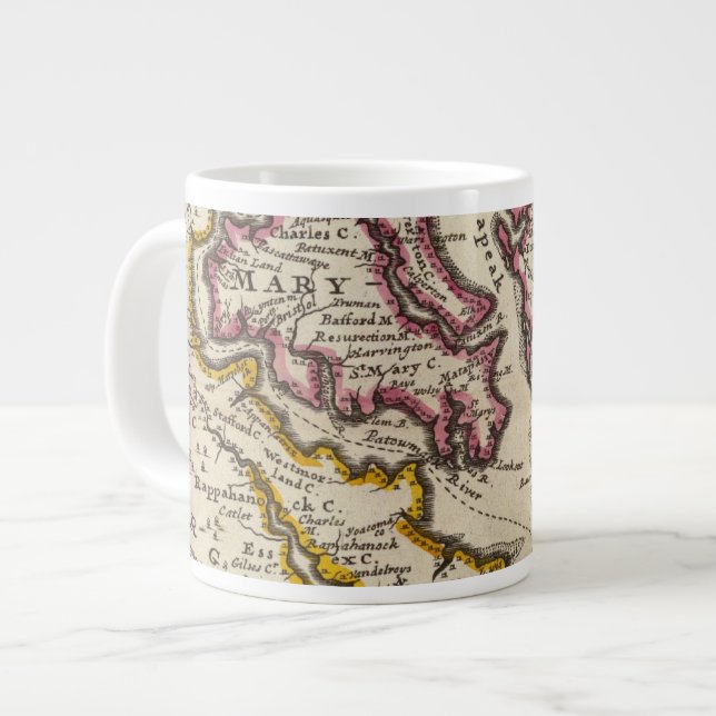 Caneca De Café Grande Virginia e Maryland (Frente Esquerda)