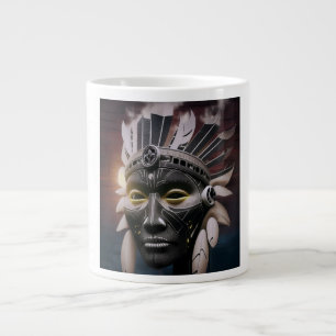 Caneca De Café Grande Visão Abstrata do Chefe Indígena Americano