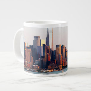 Caneca De Café Grande Visão do Skyline Sunset de Nova York do World Tra