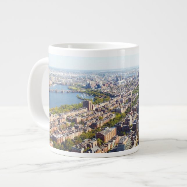 Caneca De Café Grande Vista aérea de Boston (Frente Esquerda)